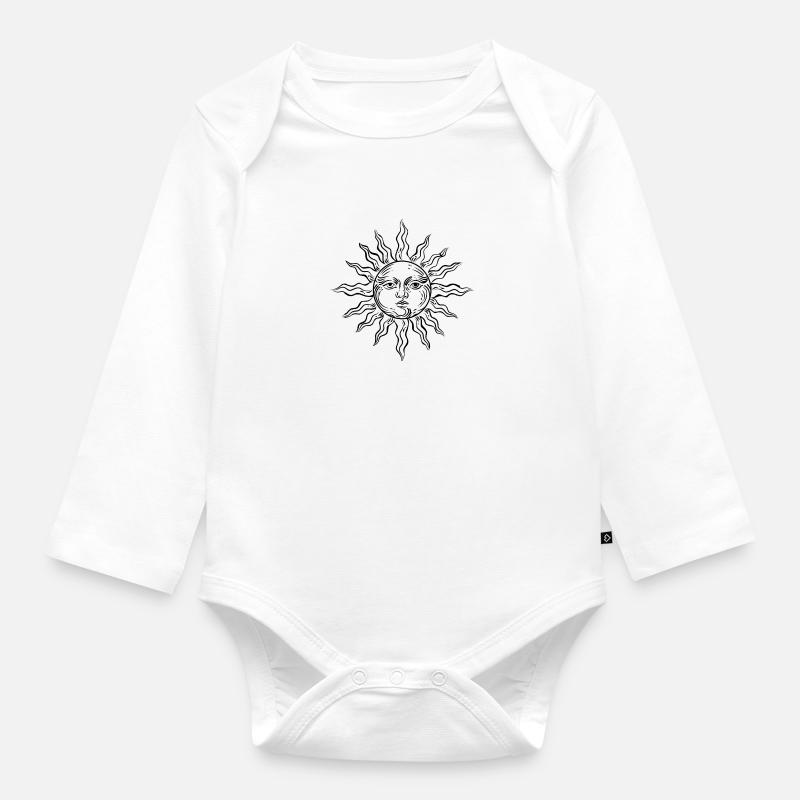 Sonne - Baby Bio-Langarm-Body - Weiß