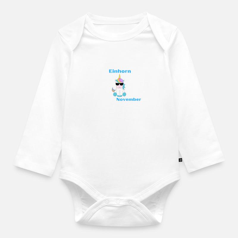 Einhorn - Baby Bio-Langarm-Body - Weiß