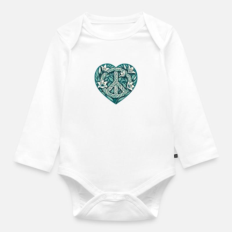 Friede - Baby Bio-Langarm-Body - Weiß