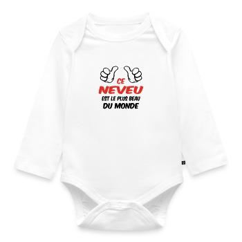 BESTER NEFFE - Baby Bio-Langarm-Body - Weiß - Vorne