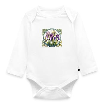 Iris - Body Bébé bio manches longues - blanc - Devant