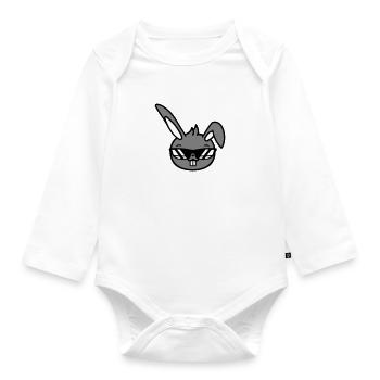 Hase Sonnenbrille Cool Hasenzähne Kaninchen Lustig - Baby Bio-Langarm-Body - Weiß - Vorne