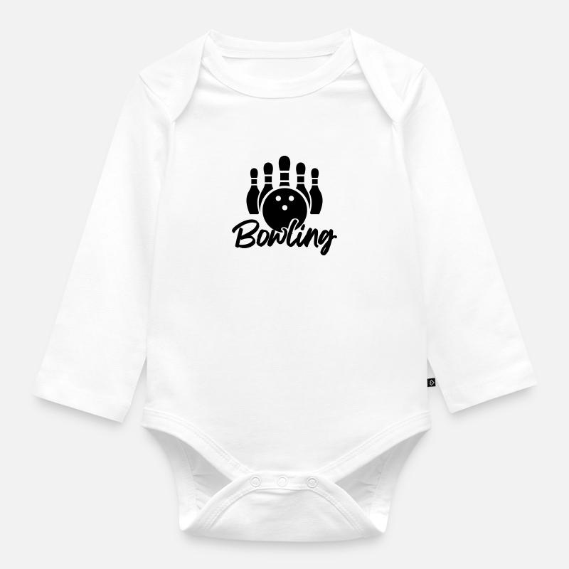 bowling - Baby Bio-Langarm-Body - Weiß