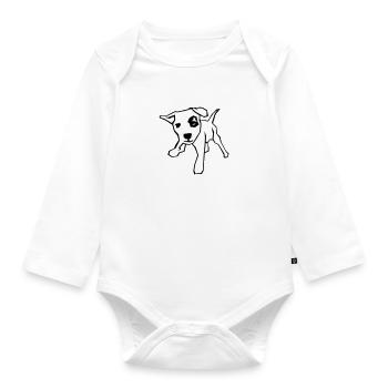 Geile Welpe - Baby Bio-Langarm-Body - Weiß - Vorne