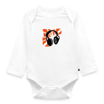Explodierende Kopfhörer - Baby Bio-Langarm-Body - Weiß - Vorne
