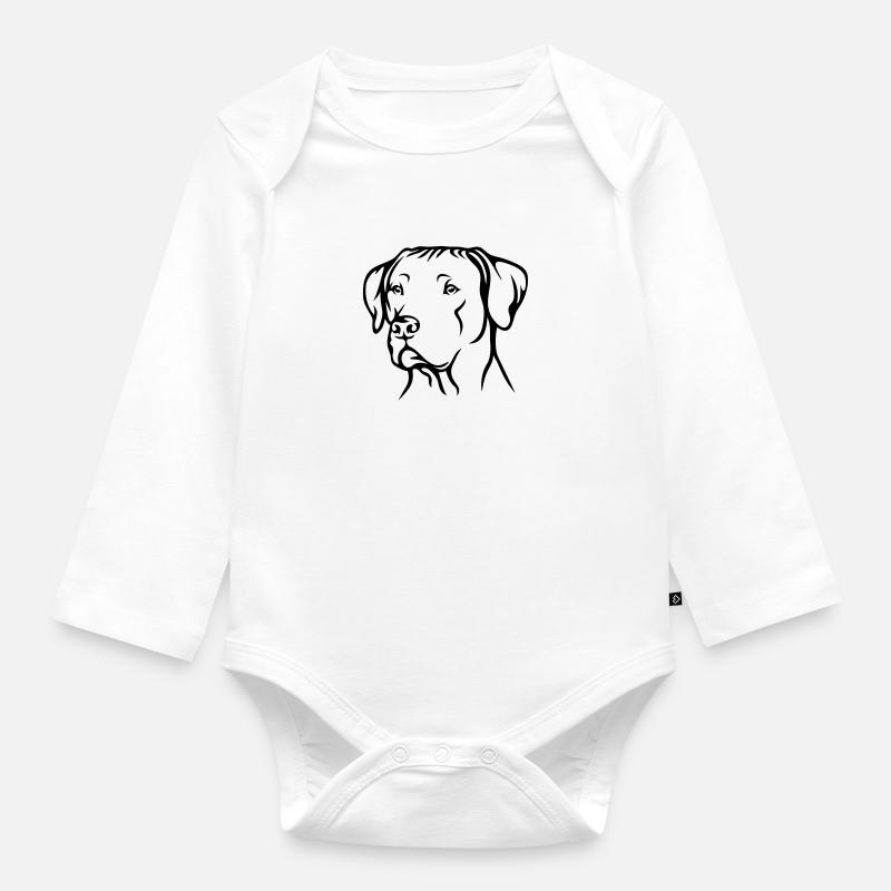 Rhodesian Ridgeback - Baby Bio-Langarm-Body - Weiß