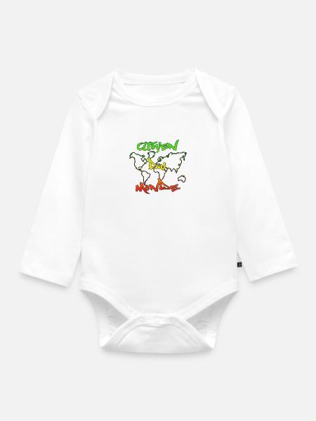 Weltbürger - Baby Bio-Langarm-Body - Weiß