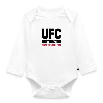 ufc instructor - Organic Longsleeve Baby Bodysuit - white - Front