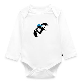 Rapper - Baby Bio-Langarm-Body - Weiß - Vorne