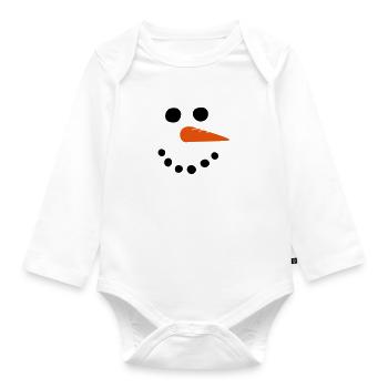 Bonhomme de neige - Body Bébé bio manches longues - blanc - Devant