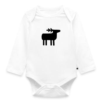 Elch - Baby Bio-Langarm-Body - Weiß - Vorne