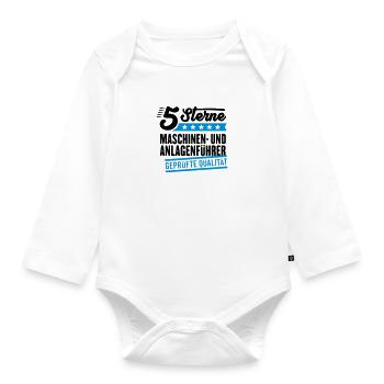 5Sterne Maschinen- und Anlagenführer - Baby Bio-Langarm-Body - Weiß - Vorne