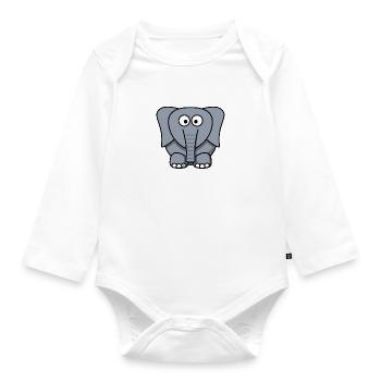 Elephant Elephant Circus - Organic Longsleeve Baby Bodysuit - white - Front