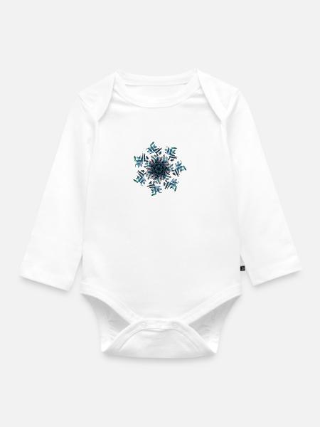 Fractals - Baby Bio-Langarm-Body - Weiß