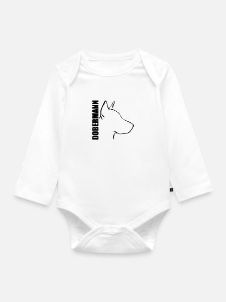 DOBERMANN PROFIL - Baby Bio-Langarm-Body - Weiß