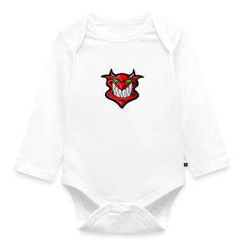 devil - Organic Longsleeve Baby Bodysuit - white - Front