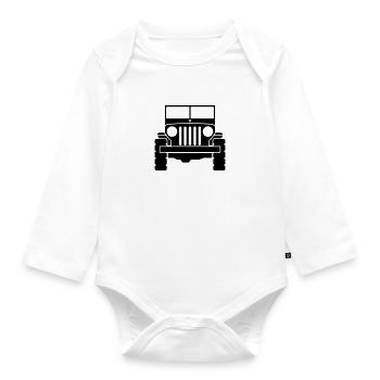 Jeep - Geländewagen - Baby Bio-Langarm-Body - Weiß - Vorne
