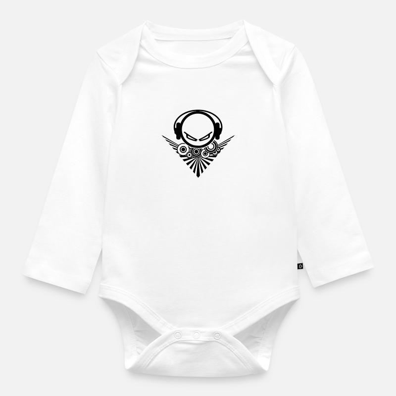 La tête DJ - Body Bébé bio manches longues - blanc