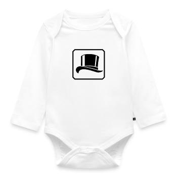 top hat / Zylinder Hut (framed, 1c) - Baby Bio-Langarm-Body - Weiß - Vorne