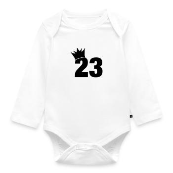 23_krone_f1 - Organic Longsleeve Baby Bodysuit - white - Front