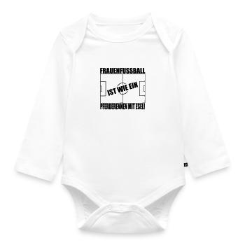female soccer - Organic Longsleeve Baby Bodysuit - white - Front