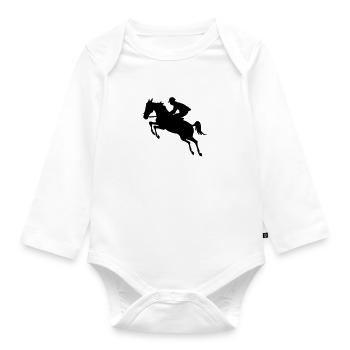 Reiter Springen - Baby Bio-Langarm-Body - Weiß - Vorne