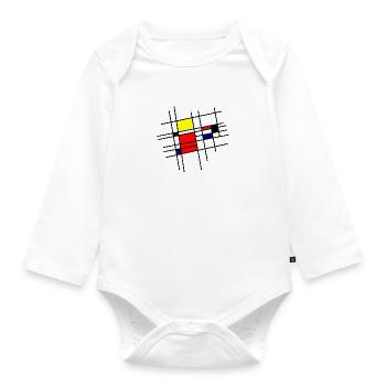 Mondrian inspiration - Organic Longsleeve Baby Bodysuit - white - Front