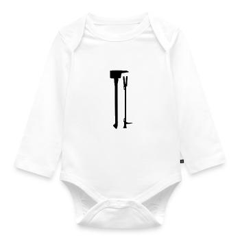 Firefighters rescue workers tool crowbar - Organic Longsleeve Baby Bodysuit - white - Front