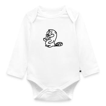 Biber - ligne - Body Bébé bio manches longues - blanc - Devant