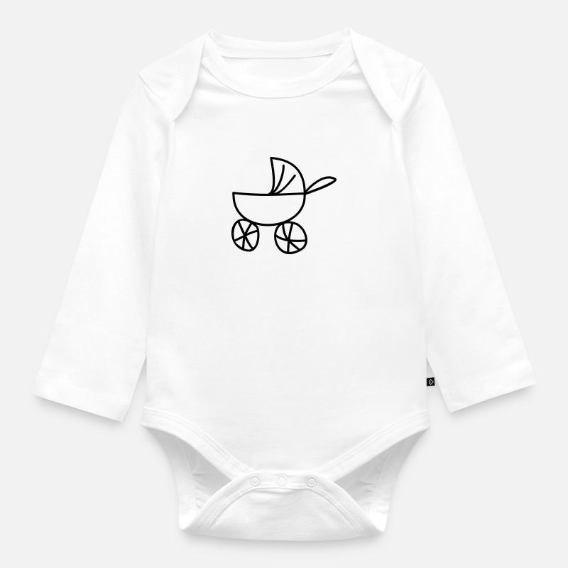 Kinderzeichnungen: Kinderwagen - Body Bébé bio manches longues - blanc