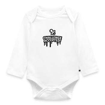 Dummy challenge accepted 1c. - Organic Longsleeve Baby Bodysuit - white - Front