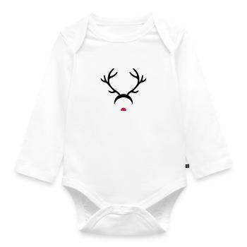 Rudolph - Organic Longsleeve Baby Bodysuit - white - Front