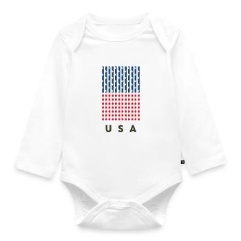 USA - Organic Longsleeve Baby Bodysuit - white - Front
