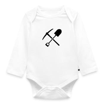 mining - Organic Longsleeve Baby Bodysuit - white - Front