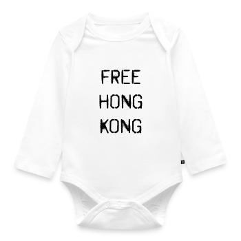Free Hong Kong - Baby Bio-Langarm-Body - Weiß - Vorne