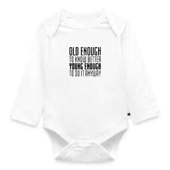 Best Birthday Shirt - Funny Quote - Baby Bio-Langarm-Body - Weiß - Vorne