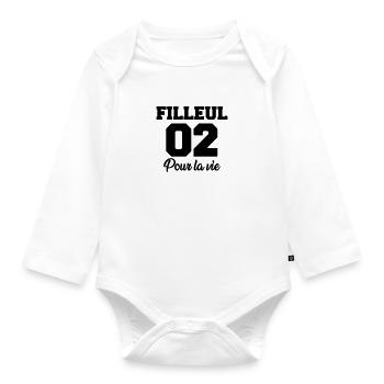 filleul 02 pour la vie - Organic Longsleeve Baby Bodysuit - white - Front