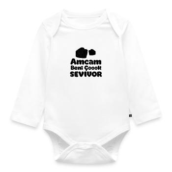 Amca Türkischer Onkel Newborn Geschenk Hediye Baby - Baby Bio-Langarm-Body - Weiß - Vorne