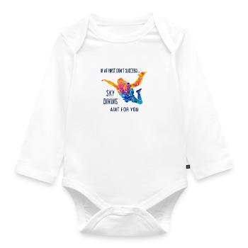 Skydive Skydiver Skydiver Freefall - Organic Longsleeve Baby Bodysuit - white - Front