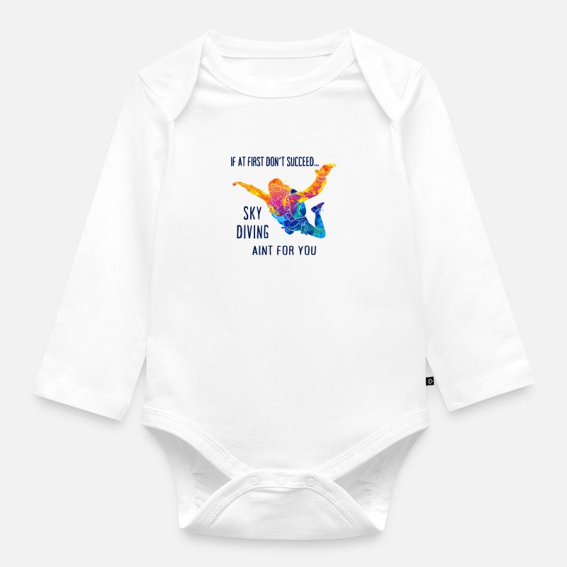 Skydive Skydiver Skydiver Freefall - Organic Longsleeve Baby Bodysuit - white