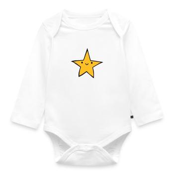 Liebes freundliches Sternchen - Baby Bio-Langarm-Body - Weiß - Vorne