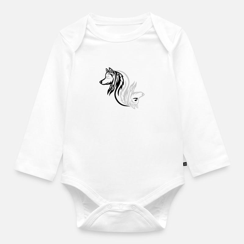 Gut Böse Wolf - Baby Bio-Langarm-Body - Weiß