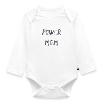 power maman maman maman maman enfants parents police - Body Bébé bio manches longues - blanc - Devant