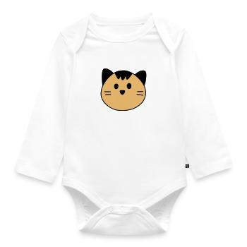 Chat mignon - Body Bébé bio manches longues - blanc - Devant