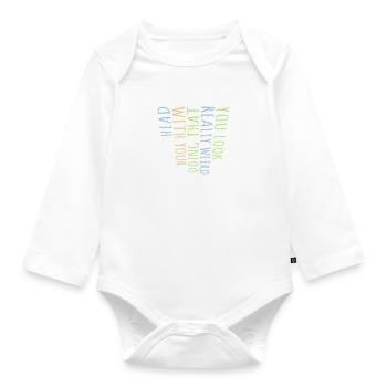 you look really weird - Organic Longsleeve Baby Bodysuit - white - Front