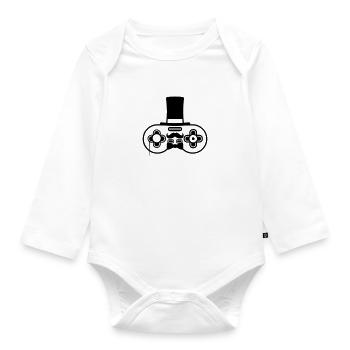 Sir alter Controller Retro - Baby Bio-Langarm-Body - Weiß - Vorne