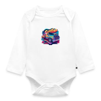 Cyberpunk truck massive - Organic Longsleeve Baby Bodysuit - white - Front