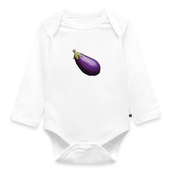Violet d’aubergine - Body Bébé bio manches longues - blanc - Devant