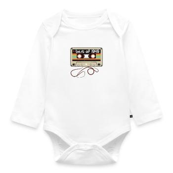 Legendärer Jahrgang 1949 - Baby Bio-Langarm-Body - Weiß - Vorne