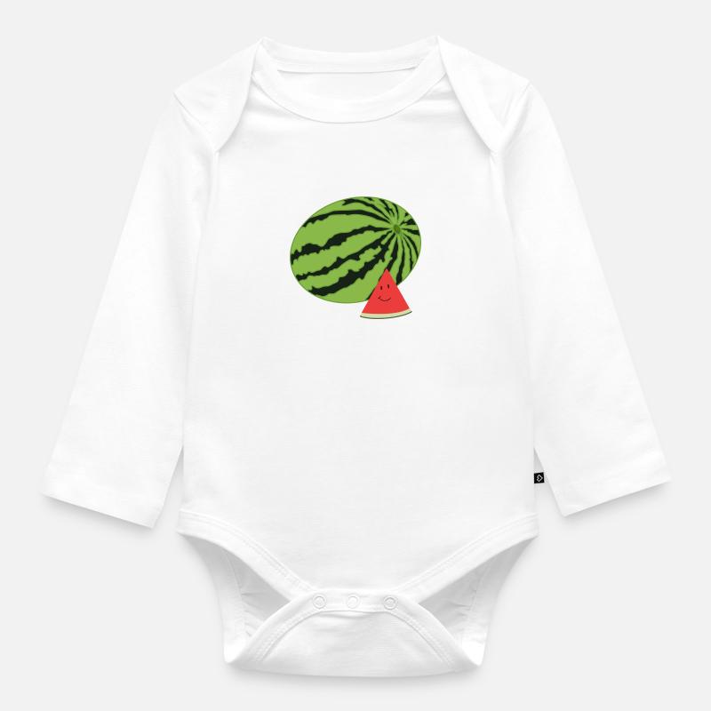 Pastèque heureuse - Body Bébé bio manches longues - blanc